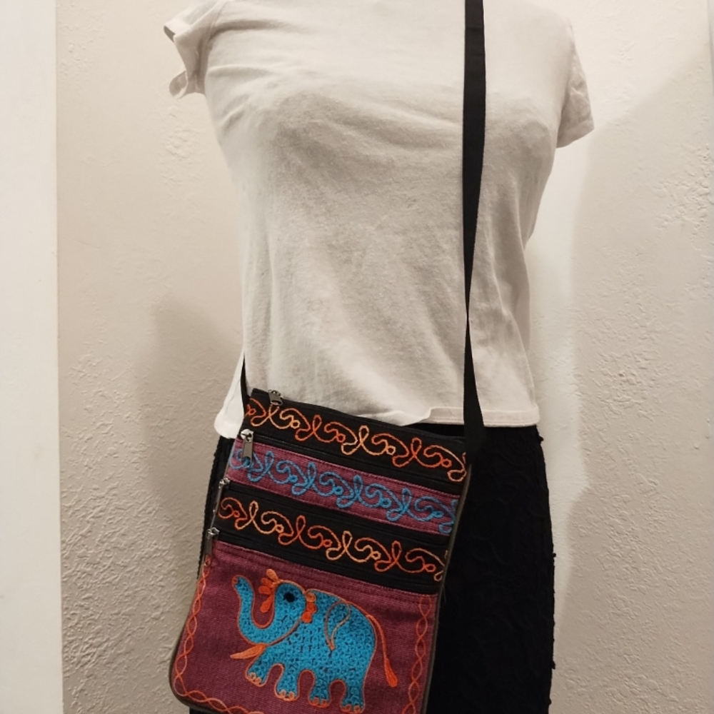 Source Unknown Multicolor Elephant Crossbody Bag - image 6
